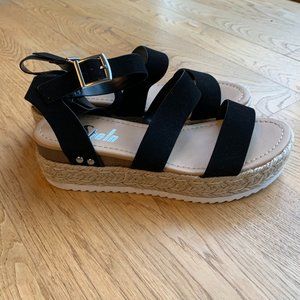 Sheln Black Suede Like Sandals - Size Women's 9